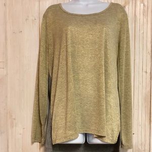 Faded Glory | Womens Top Gold Gray Rayon Metallic